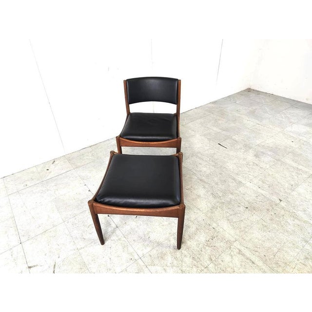 Set of Mid-Century Scandinavian Lounge Chair and Ottoman, 1960s, Set of 2 For Sale - Image 10 of 12