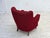 Wood Danish Armchair in Red Furniture Fabric, 1960s For Sale - Image 7 of 18
