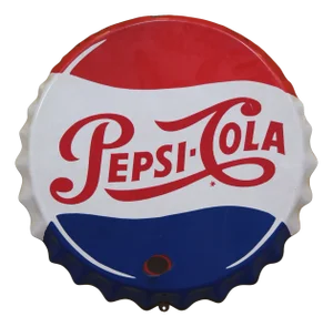 Enameled Pepsi Cola Cap Sign