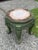 Antique 19th Century Chinese Carved Hongmu Rosewood Marble Top Table Cut Down 15.5 H 15W 15D Great vintage table one side...