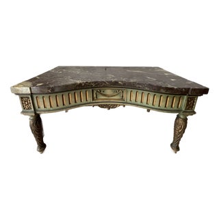 1920s French Louis XVI Marble Top Low Table For Sale