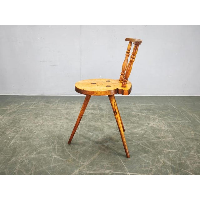 1940s Folk Primitive Beech Chair, Czechoslovakia, 1940s For Sale - Image 5 of 10