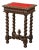 19th Century French Louis XIII Carved Walnut Side Table With Velvet Top For Sale