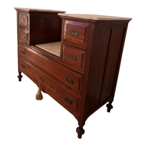 Antique Marble Top Wood Dresser (Or Sideboard/Credenza!)
