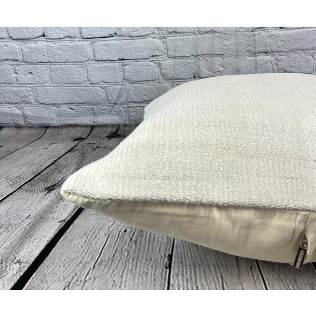 20 x 20 Hemp Pillow Turkish Cushion Natural Grayish White Pillow Cushion Cover For Sale - Image 4 of 4