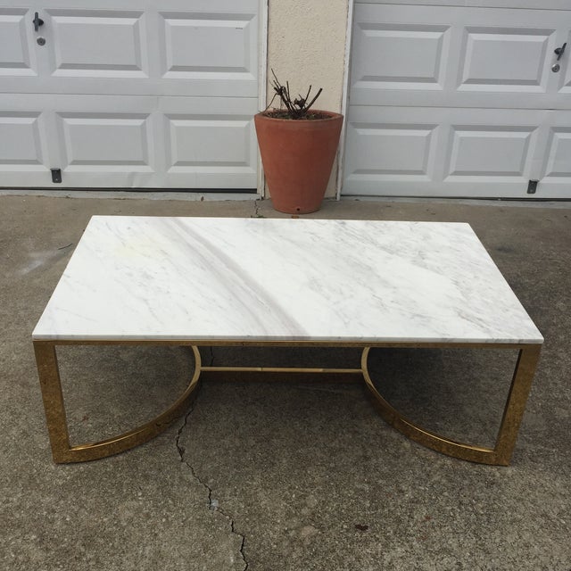 Bernhardt Marble & Brass Large Coffee Table | Chairish