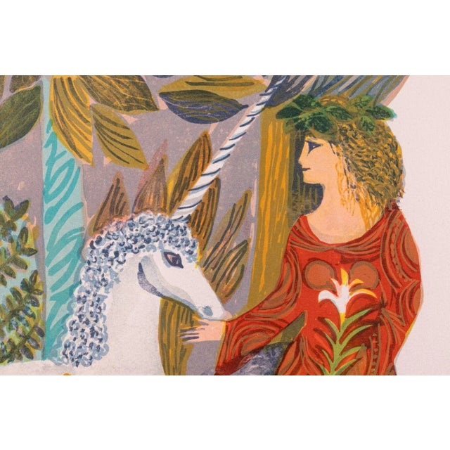 Mid 20th Century Virgo Zodiac Hand Signed Contemporary 55/250 Framed Lithograph by Judith Bledsoe For Sale - Image 9 of 10