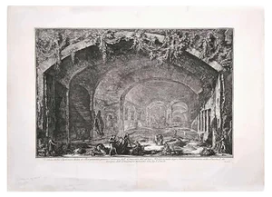 View of the Cave known as Bergantino - Etching by G. B. Piranesi - 1762 1762