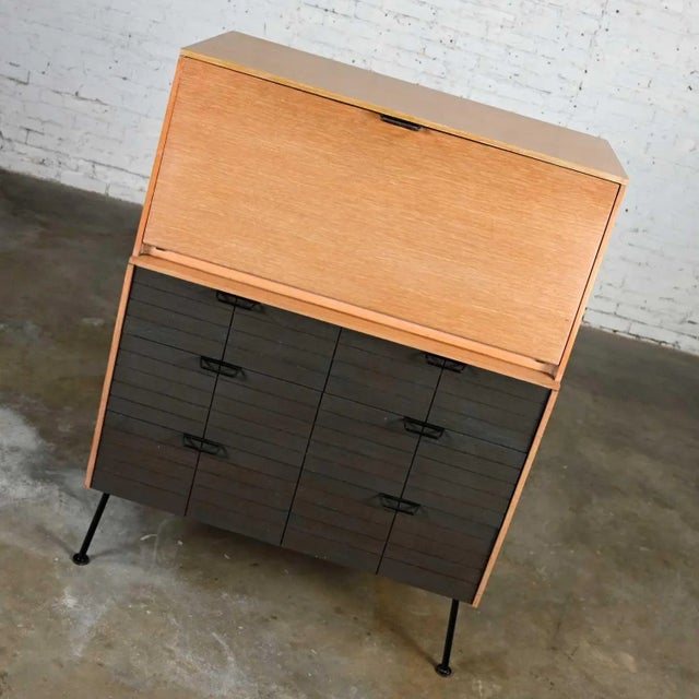 1950s Vintage Mid-Century Modern Mengel Drop Front Secretary Desk by Raymond Loewy For Sale - Image 5 of 13