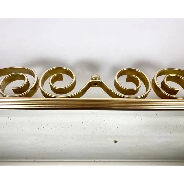 Hollywood Regency Style Wall Mirror with Forged Brass Frame, Belgium, 1960s For Sale - Image 6 of 9