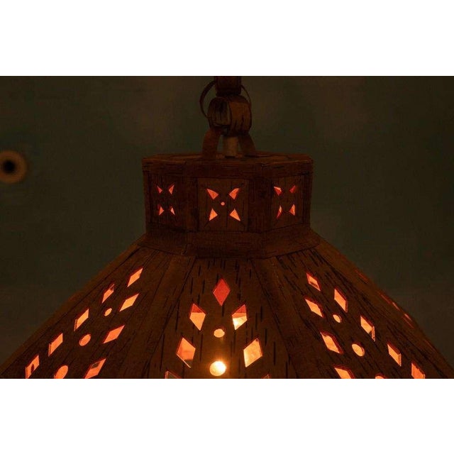 Japandi Wooden Hanging Lamp, 1960s For Sale - Image 18 of 18