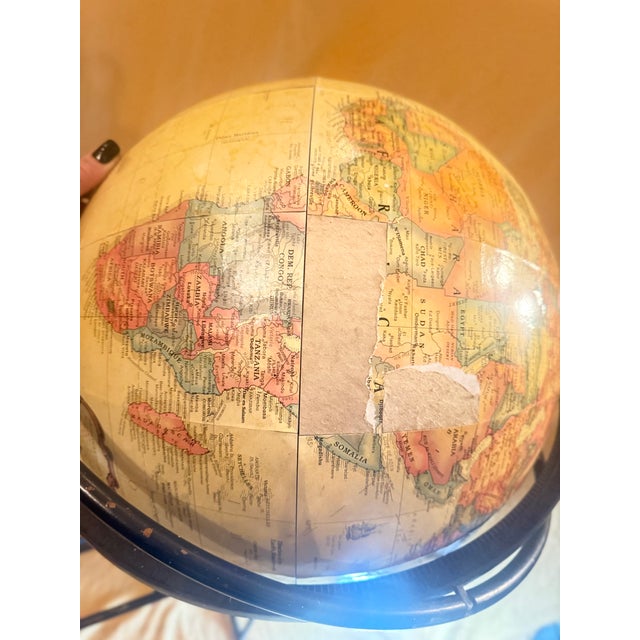 Vintage Replogle 16” World Classic Globe on Mid-Century Modern Metal Stand For Sale - Image 10 of 14