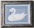 A white swan silhouette in shades of gray blue and multiple borders. Minimalism, Americana, Contemporary, Folk Art,...