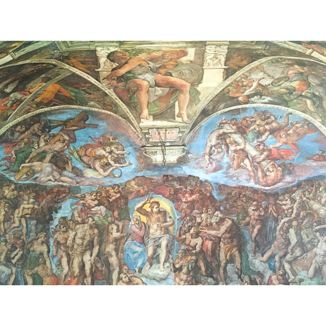Michelangelo Vintage 1979 " Sistine Chapel Ceiling " Lmtd Edtn XL Monumental Italian Lithograph Print Poster For Sale - Image 4 of 13