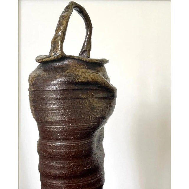 Japanese Ceramic Ikebana Vase Bizen Ware Nanba Koyo For Sale - Image 10 of 13