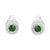 Contemporary .925 Sterling Silver 0.15 Cttw Round Brilliant-Cut Green Diamond Miracle-Set Stud Earrings (Fancy Color-Enhanced, I1-I2 Clarity) For Sale - Image 3 of 6