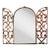 Vintage gilt iron Italian wall mirror with decorative doors. Mirror at center with iron framed doors that swing open...