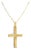 Dainty Gold Cross with Star Design in Center 14k Yellow Gold 16" For Sale