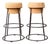 Vintage Cork and Metal Bar Stools - A Pair For Sale