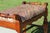 Mid-20th Century Traditional Cherry-Finish Vanity Bench With Pink & Brown Damask Upholstery For Sale - Image 14 of 18