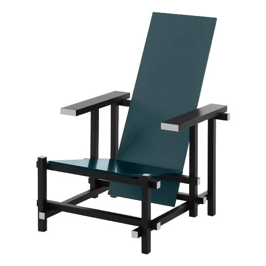 Zeilmaker Version of Black Red and Blue Chair by Gerrit Rietveld for Cassina For Sale