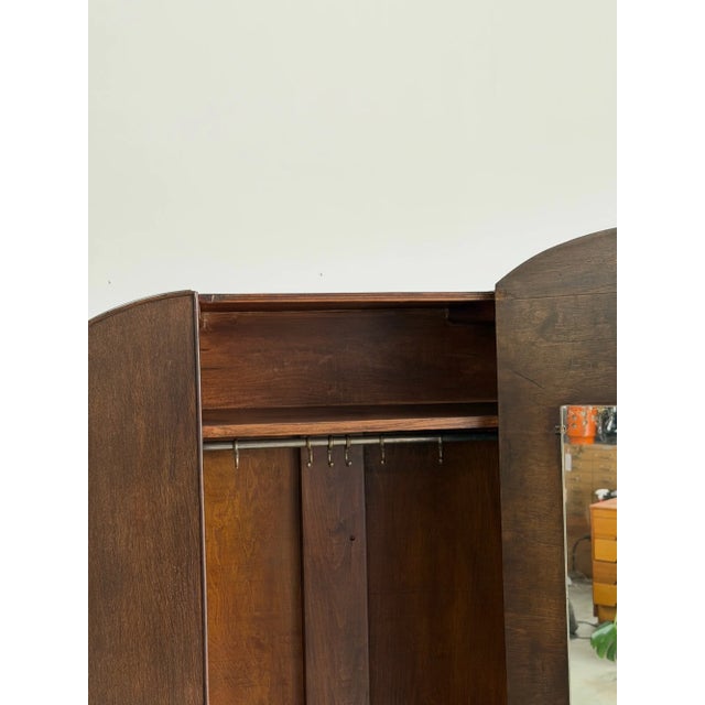 1950s Art Deco Walnut Armoire For Sale - Image 10 of 17