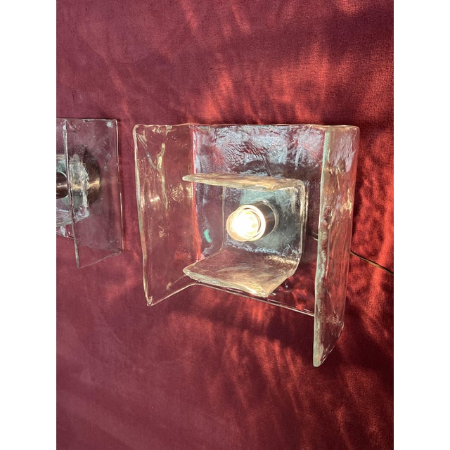 Metal Vintage Glass Wall Lamps from Kalmar, 1960s, Set of 2 For Sale - Image 7 of 18