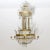 Large brass ceiling chandelier with rich crystal hangings and six arms with candle grommets. Up to 250V (Europe/UK...