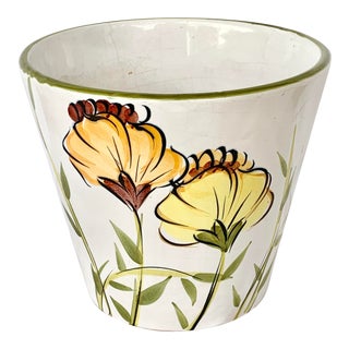 Vintage Italian Floral Cachepot For Sale