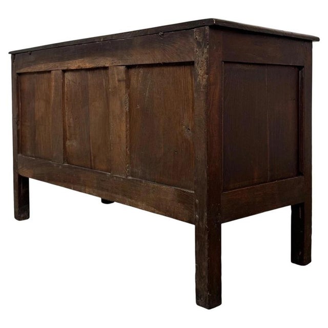 Wood Antique English Georgian Oak Chest, 1900s For Sale - Image 7 of 11