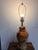 Ceramic Vintage Marbled Onyx Style Table Lamp in Warm Amber & Cream With Brass Base For Sale - Image 7 of 11