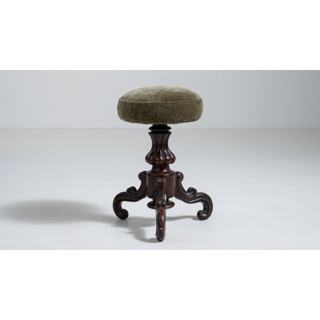Brown French Swivel Piano Stool, Antique, France, Late 19th Century For Sale - Image 8 of 18