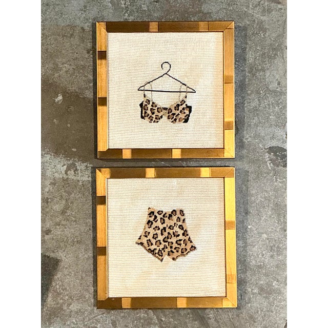 Vintage Original Needlepoint Swimsuit - Set of 2 For Sale - Image 12 of 12