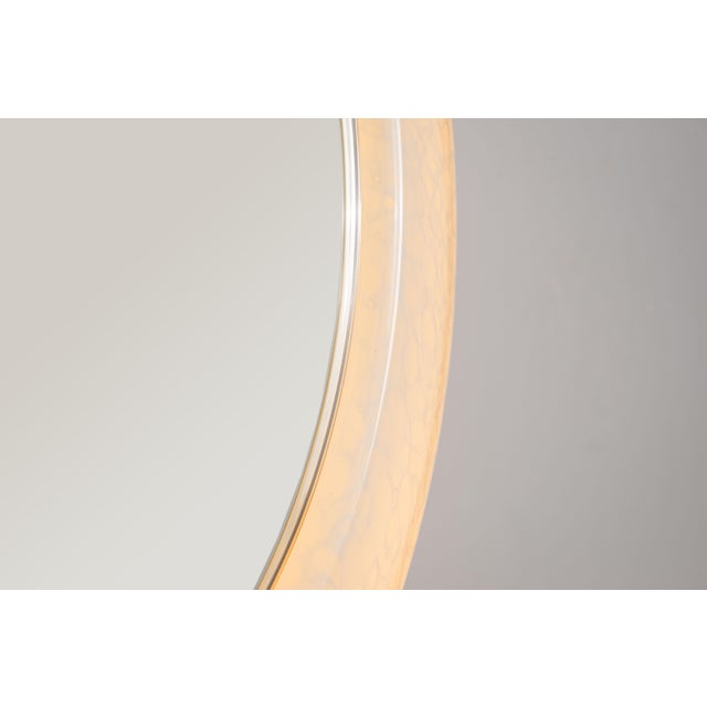 Mid-Century Modern Cloudy Glass Mirror with Lighting, 1970s For Sale - Image 6 of 8