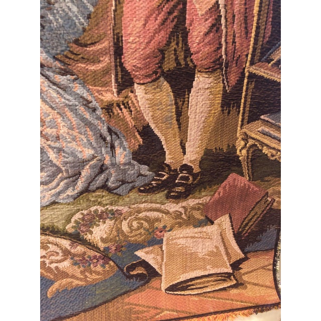 Cerulean Mid 20th Century French Tapestry Wall Hanging For Sale - Image 8 of 10