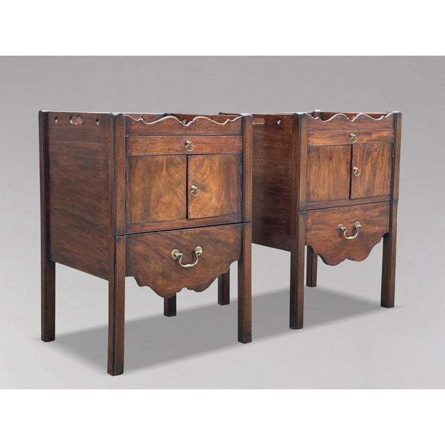 Antique George III Mahogany Bedside Cabinets, 1760, Set of 2 For Sale - Image 12 of 13