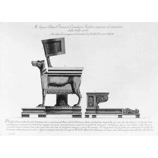 Giovanni Battista Piranesi, Profilo d'una Sedia Curule di Marmo, 18th Century, Etching For Sale