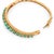 Vintage Turquoise 14k Yellow Gold Bangle For Sale - Image 4 of 7