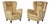 Finnish Modern, Wingback Chairs, Beige Velvet, Wood, Finland, 1950s For Sale