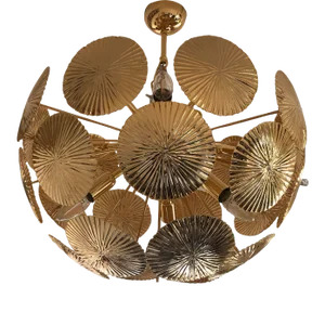 Italian Hammer Brass Sputnik Chandelier