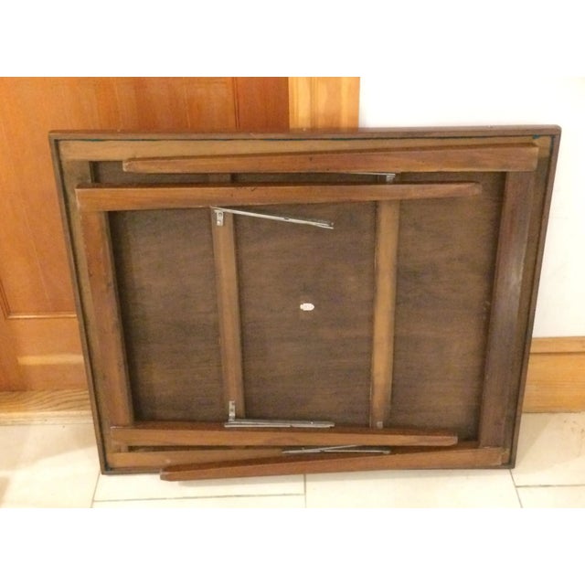 Vintage Mid-Century Modern Wood Lightweight Foldable Poker/Game Table For Sale - Image 11 of 13