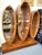 Wood Vintage Art Deco Style Fan & Feather Shaped Three Section Lighted Display Cabinet For Sale - Image 7 of 18