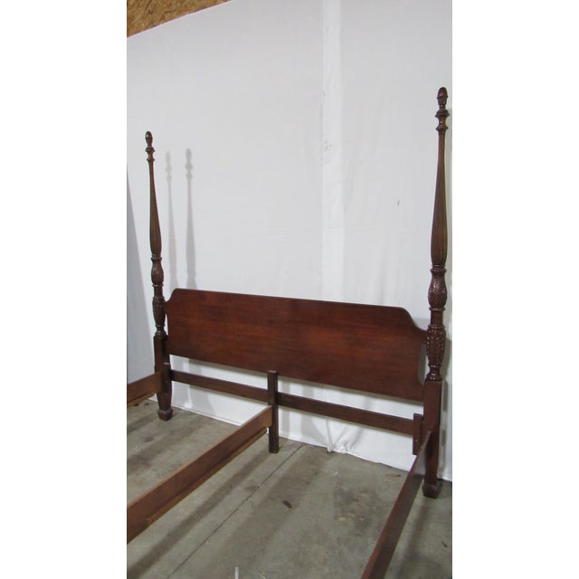 1980s American Drew Cherry King Size Poster Bed Rice For Sale - Image 4 of 10