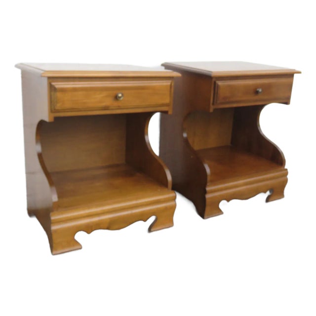 Tall Maple Nightstands End Side Bedside Tables a Pair 5975 For Sale