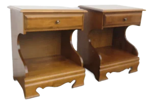 Tall Maple Nightstands End Side Bedside Tables a Pair 5975