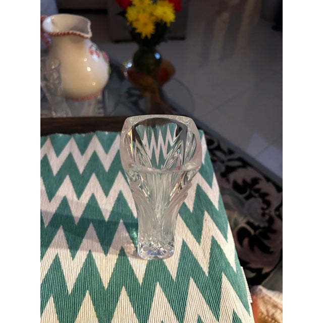 Transparent Vintage Early 20th Century Crystal Small Vase For Sale - Image 8 of 11