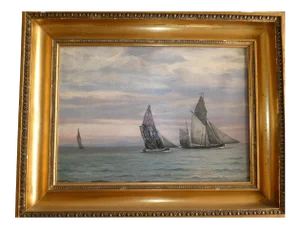 Viggo Helsted Seascape With Sailing Boats, 1895