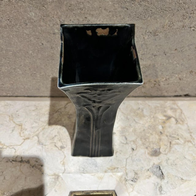 Black Art Nouveau Flower Vase For Sale - Image 8 of 10