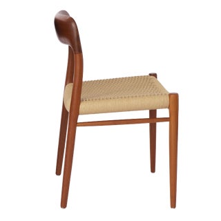 Large Danish Teak Dining Chairs Model 75 with Papercord Seats by Niels Otto (N. O.) Møller for J.L. Møllers, 1950s, Set of 8 For Sale