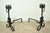 Early 20th Century Antique Arts & Crafts Art Nouveau Black Wrought Iron Scrolling Andirons - A Pair For Sale - Image 5 of 12